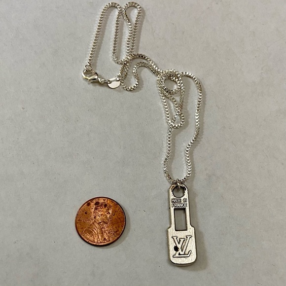 Vintage Louis Vuitton Silver Plated Charm with 18-in Silver 925 Chain - Picture 7 of 8